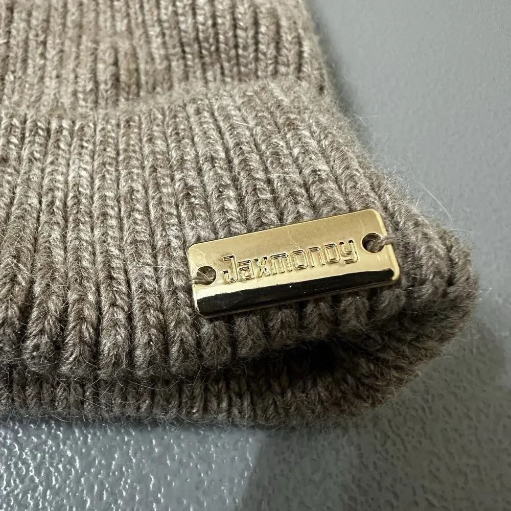 Jaxmonoy Cashmere Beige Beanie